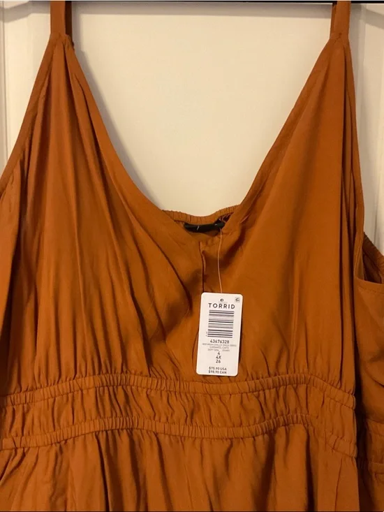 torrid Rust Orange Spaghetti Strap Midi Dress - Picture 2 of 4